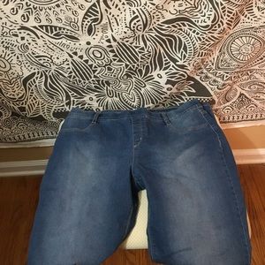 Stretchy blue jeans